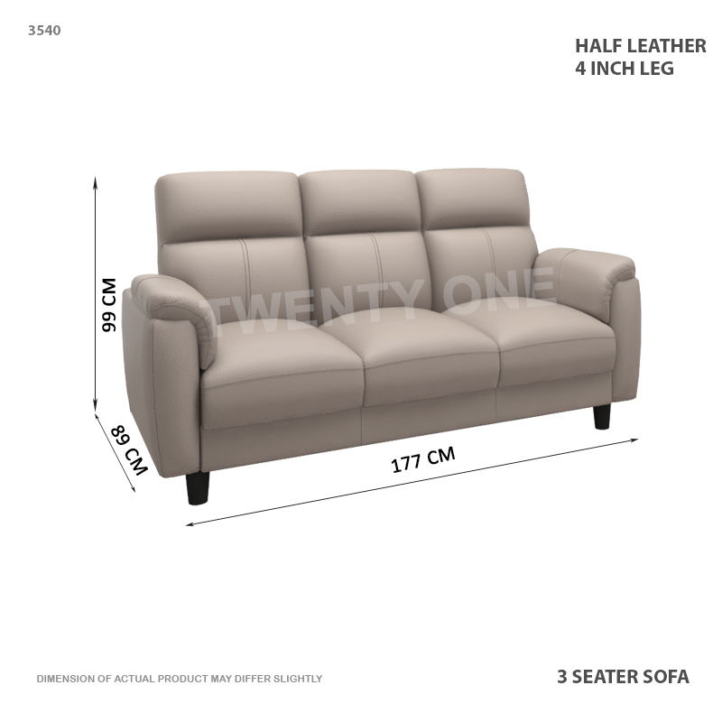 3540 3S HALF LEATHER  3 SEATER  SOFA 1 C